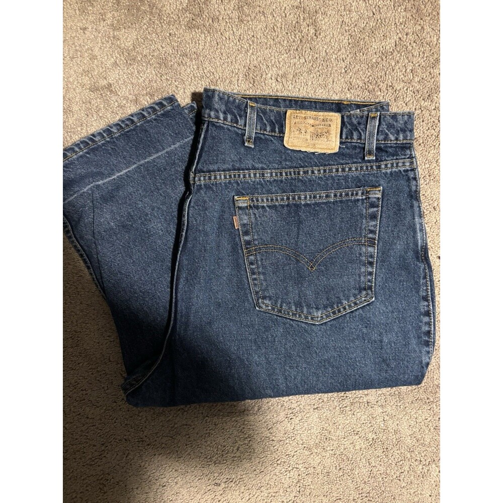 Vintage Levi Strauss Signature 545 Loose Fit Dark Wash Blue Jeans 46x30 Gold Tag